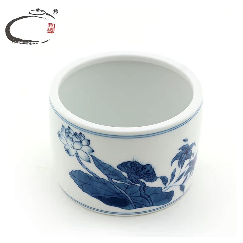 Jingdezhen blue and white lotus or jug and auspicious pure hand - made tea POTS hand - made kung fu tea set ceramic POTS