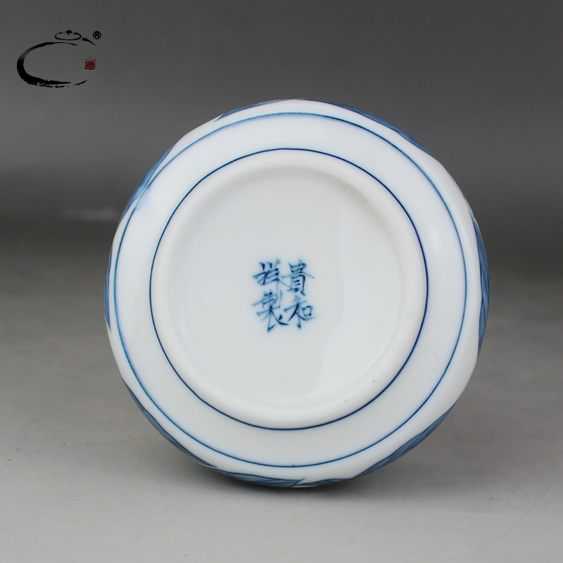 And auspicious jingdezhen blue And white lotus hand - made thickening heat - resistant kung fu tea set archduke fair keller cup tea ware