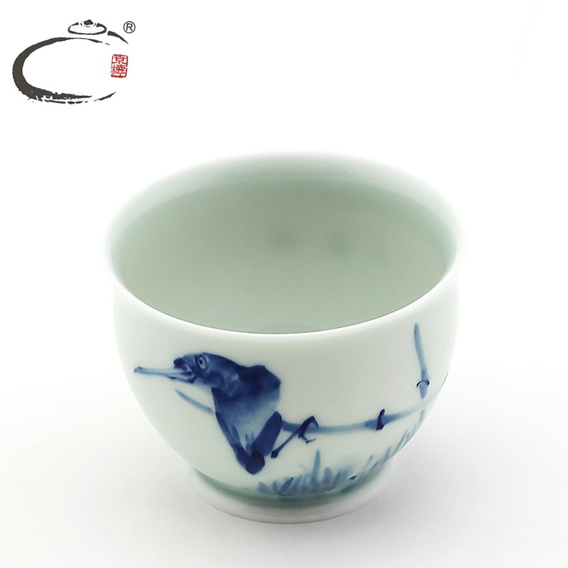 And auspicious blue - And - white proud of jingdezhen ceramic hand - made master kung fu tea cup sample tea cup cup tea bowl