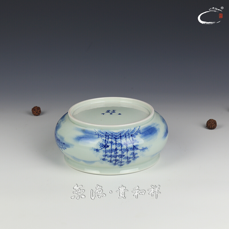 Jing DE and auspicious jingdezhen blue and white bamboo landscape for wash checking ceramic tea set with parts cup of tea