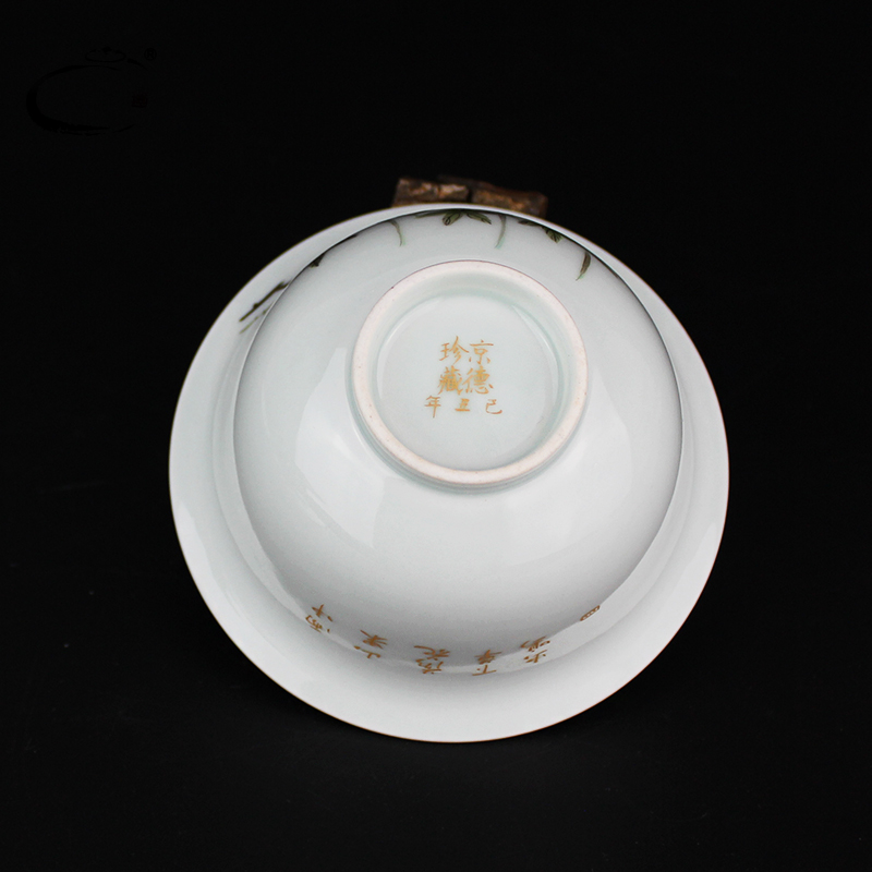 And auspicious pastel hand - made cover cup of jingdezhen tea service master checking ceramic cups three tea tureen