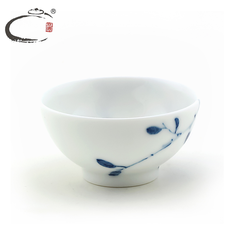 And auspicious jingdezhen hand - made tea set manually cup sample tea cup bowl of jingdezhen blue And white porcelain tea set