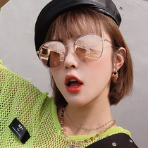 Sunglasses female Korean version of the tide 2020 new anti-UV ins sunglasses retro port wind big face thin 2019