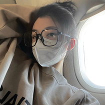 Black-frame glasses women's anti-radiation anti-blue eye frame men's tide myopia eyes plain flat light net red face small