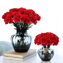 Broken Colors Clearance 3 Fold Carnations Fake Flowers Simulation Flowers Living Room Decorative Flower Setting Flower Dining Table Flower Pendant