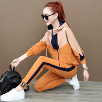 Hong Kong Autumn Sports Suit 2021 New Women's Wear Korean Fashion Loose Skinny Casual Wear Two-Piece Set
