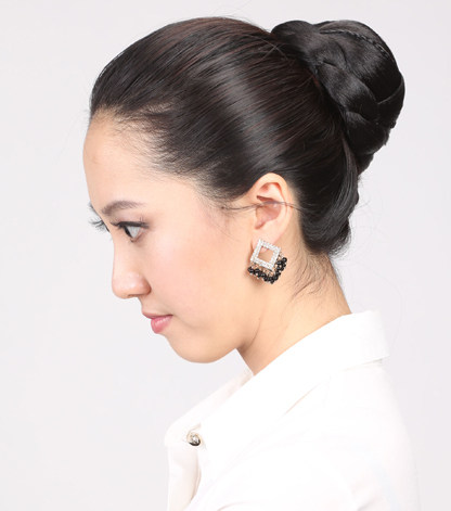 娇滴滴假发新款简单盘发发髻复古扣式花苞新娘发包女生假发包包_折222