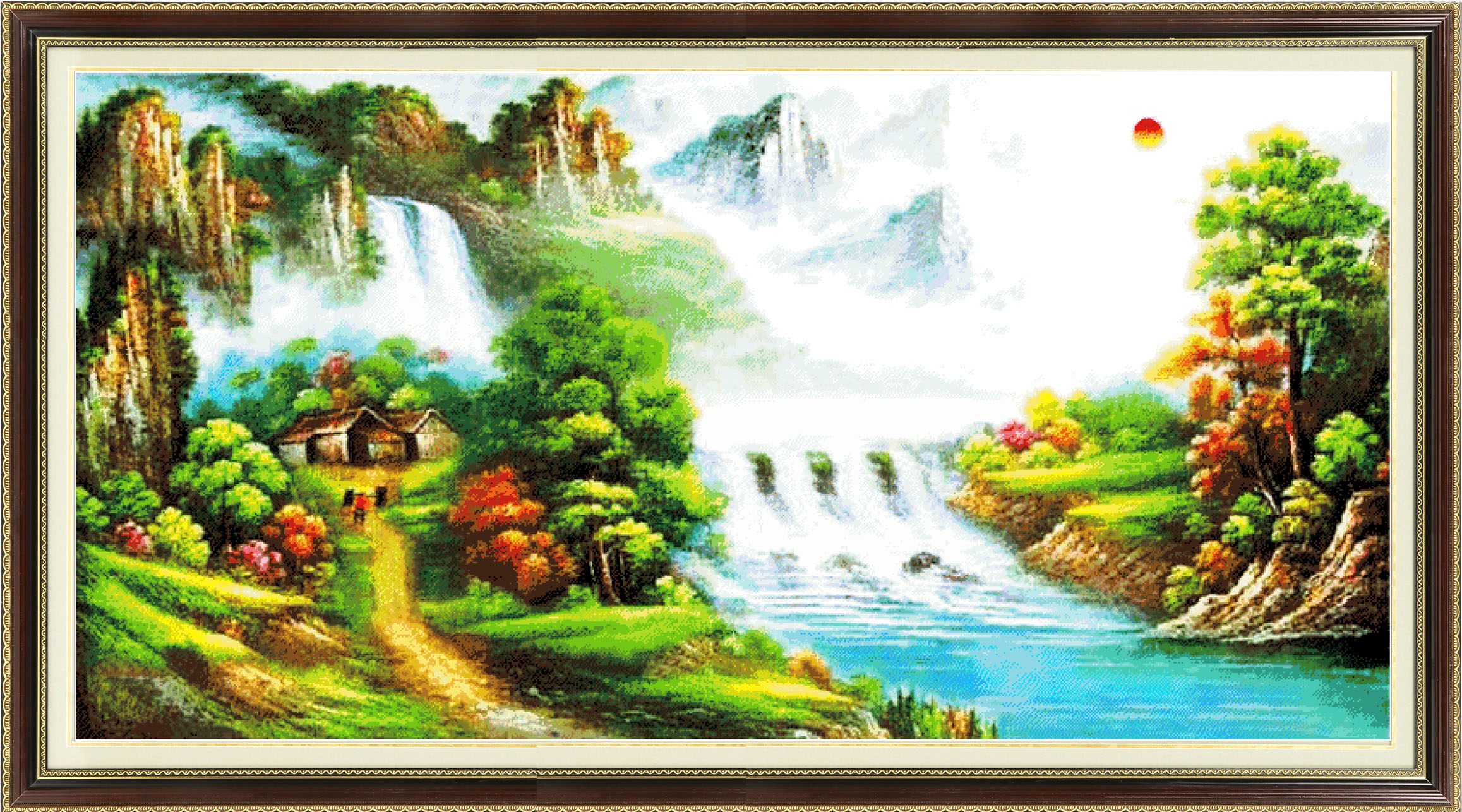 幸福约定十字绣山野人家聚宝盆