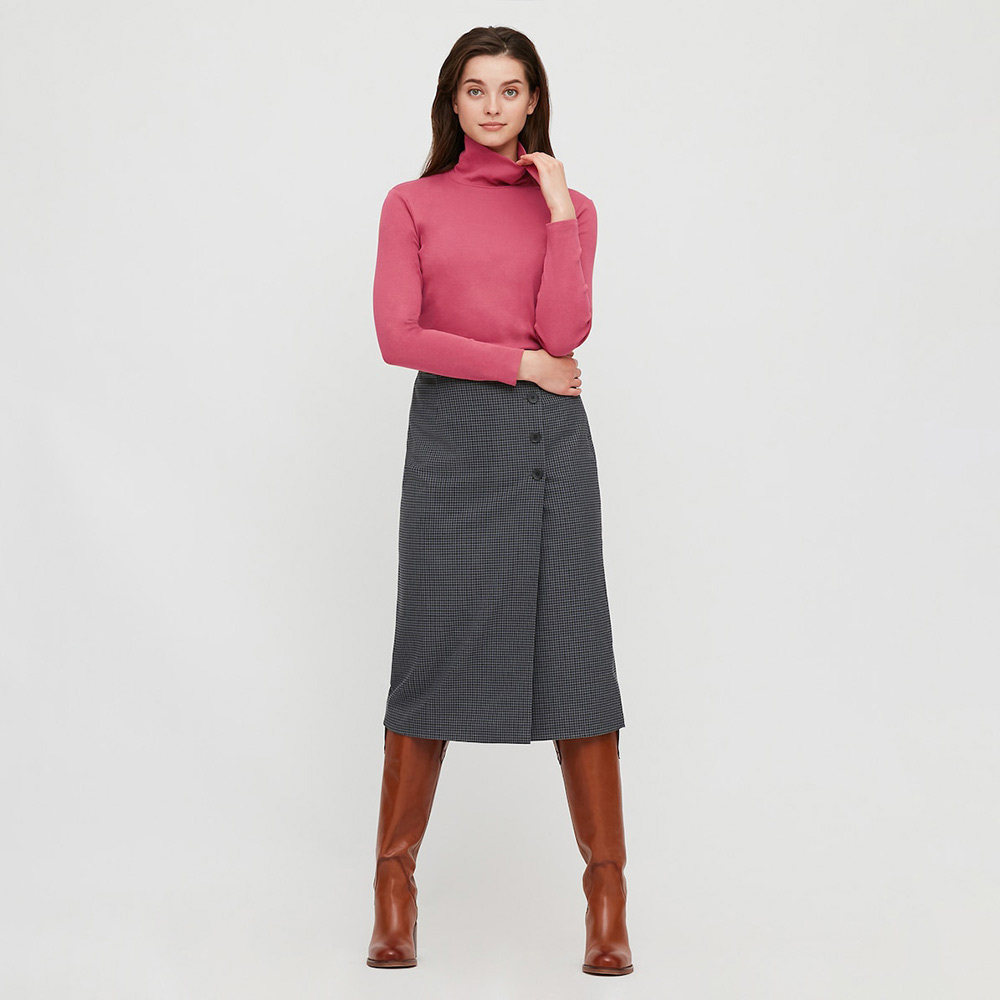 uniqlo women's stretch cotton two-lapel t-shirt (long sleeve) 428311 uniqlo