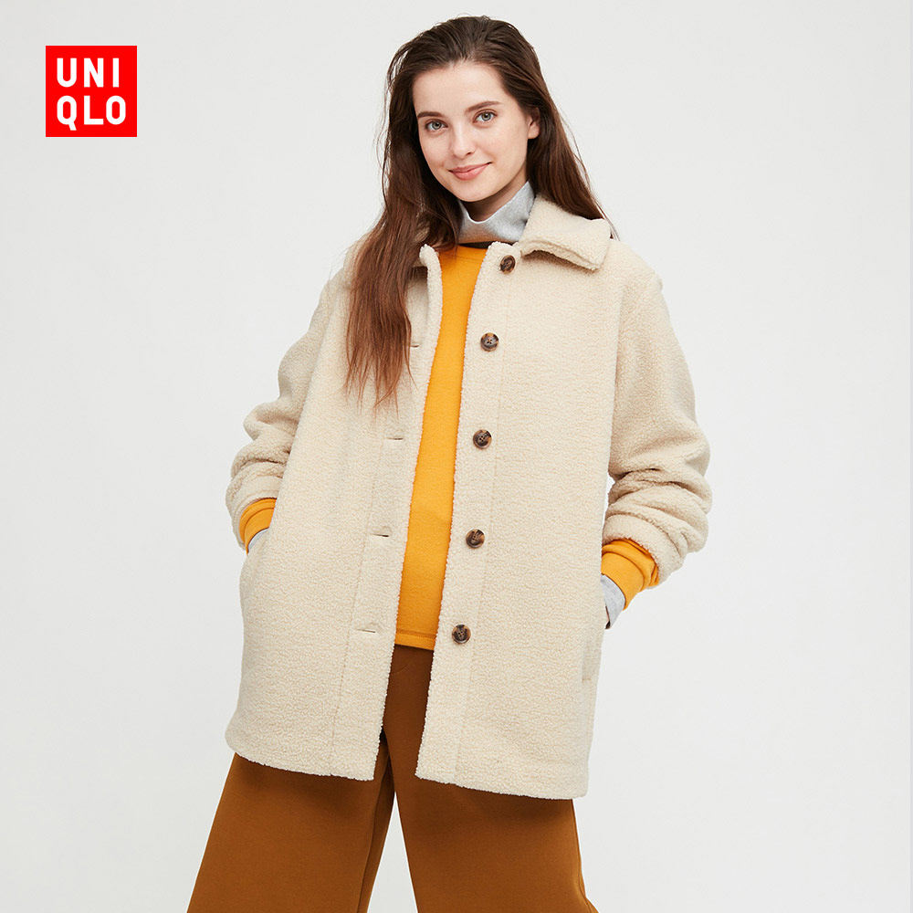 uniqlo优衣库女装仿羊羔绒摇粒绒短外套长袖431314