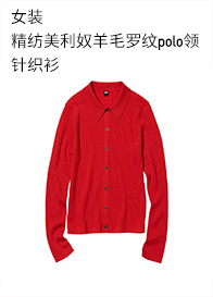 女装精纺美利奴羊毛罗纹polo领针织衫(长袖)461034优衣库