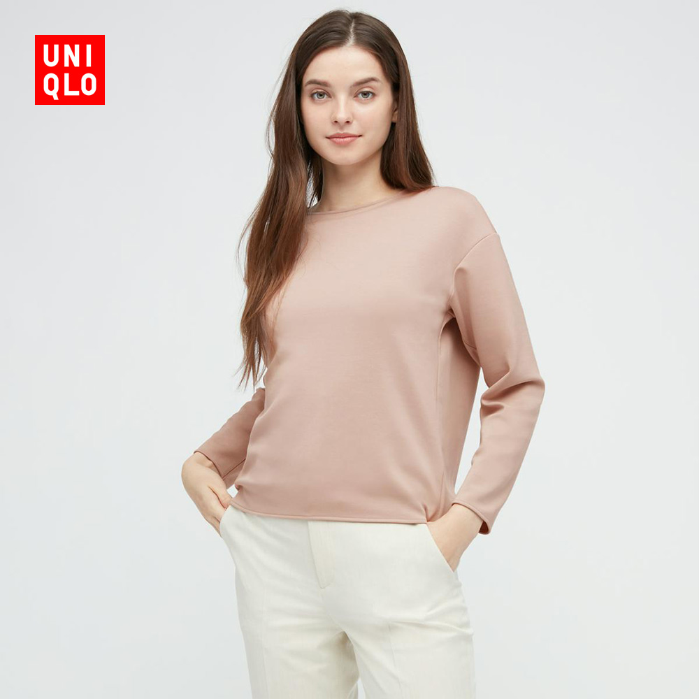 uniqlo优衣库女装弹力双面针织套头衫433747