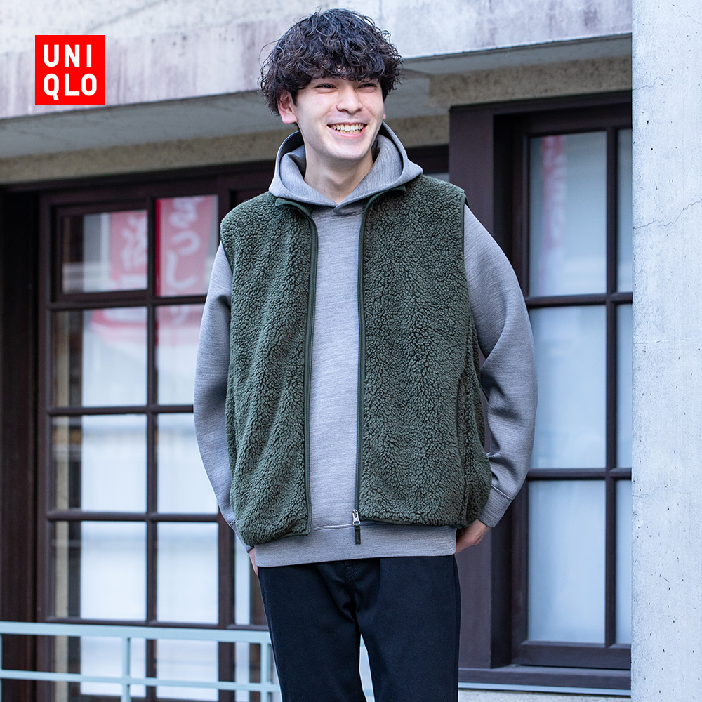 uniqlo优衣库男士仿羊羔绒摇粒绒背心442330