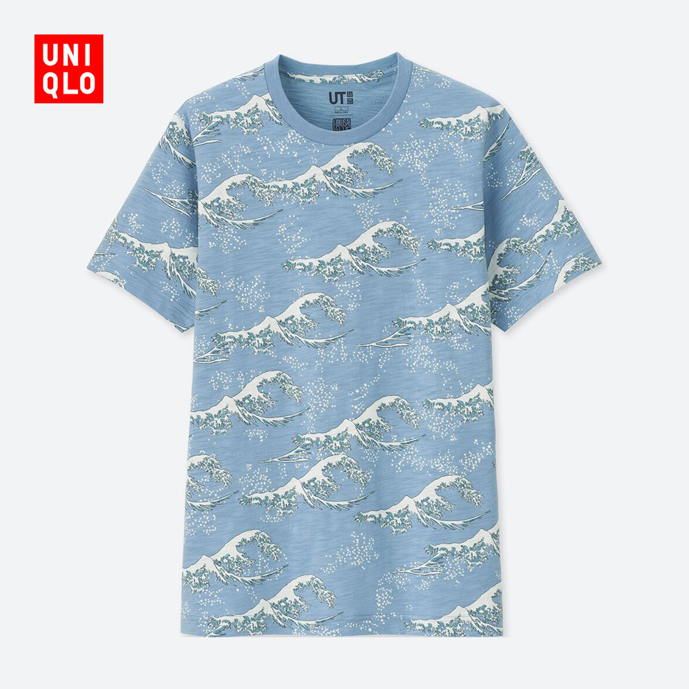 男装(ut) hokusai blue印花t恤(短袖) 408282 优衣库uniqlo