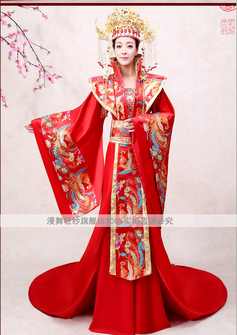 明制汉服婚服凤冠霞帔古代新娘嫁衣红色中式结婚古装服装贵妃皇后