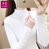 Half turtleneck sweater bottoming shirt with 2022 new ladies gentle top all-match spring and autumn soft waxy knitted sweater