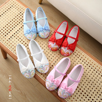 Girl Ancient Dress Shoes Princess Embroidered Shoes Baby China Wind Embroidered Children Shoes National Children Hanfu Shoes Ancient Wind Cloth Shoes