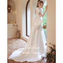 odelia2022 new wedding dress french light wedding dress fishtail bride wedding gown tailgate main wedding dress satin