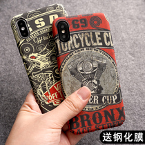 Retro British Apple X phone case anti-drop full-edged iphone11 personality Tide brand men frosted iphoneXR ultra-thin iphone12 hard case xsmax protective cover