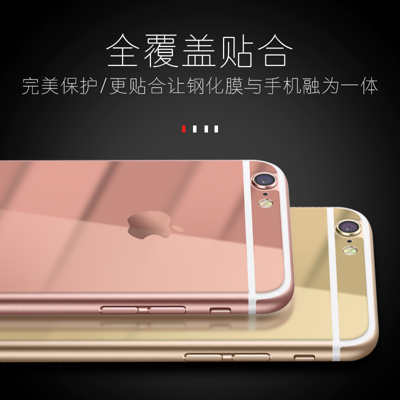 iPhone6plus钢化彩膜苹果6s Plus全屏覆盖手机膜电镀镜面前后贴膜产品展示图2