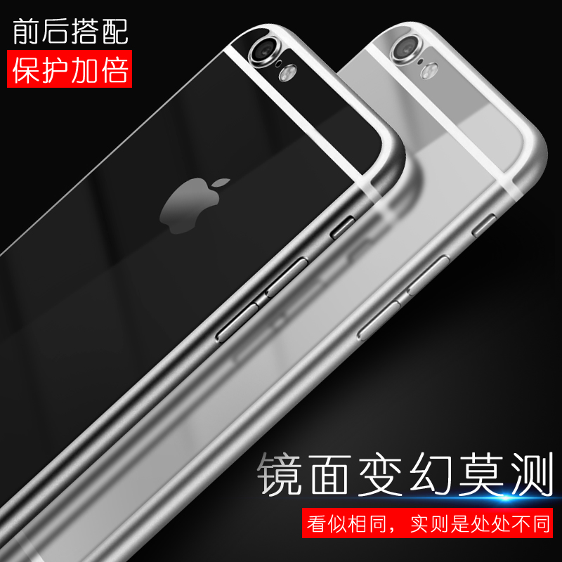 iPhone6plus钢化彩膜苹果6s Plus全屏覆盖手机膜电镀镜面前后贴膜产品展示图1