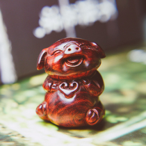 Ruyi pig Indian lobular rosewood handle piece pig ornaments animal male and female pendant sandalwood carving literary play 0200