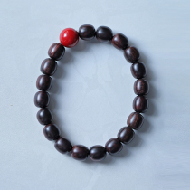 Qi Qing Hainan Yellow Flower pear Handstring Purple Oil Pear Sea Yellow Lady Single Circle Buddha Pearl Wood Candida Bracelet red wood bracelet 0885