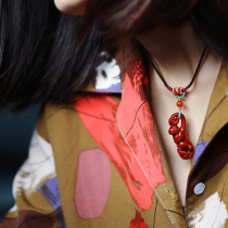 Auspicious Ruyi Indian Small Leaf Purple Sandalwood Hanging Chain Pendant China Windmill Hang Pendant Red Wood Bag Pendant Pendant 0916