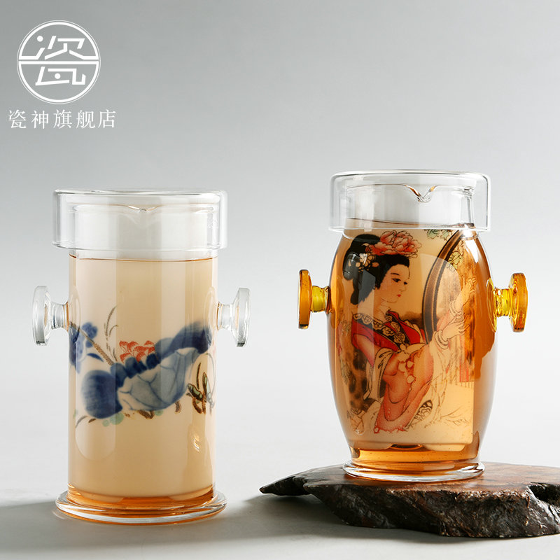 Red cup hot tea ware porcelain god glass tea set ears cup of filter blue and white porcelain teapot household with tea