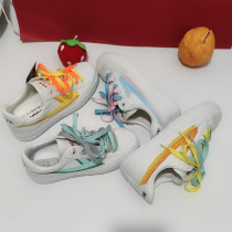 Huili cherry blossom canvas shoes Matcha Green woman hand-painted explosion limited couple gift ow joint Mandarin duck shoes Macaron