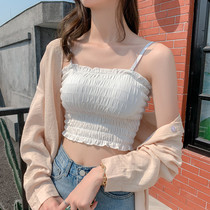 Trowel lingerie woman white outside wearing anti-walking light short and beautiful back harness small vest with chest cushion wrapped in chest and blouse