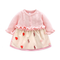 Female children 2022 Spring and autumn clothes new female baby Yangqi Liandress 0-2 years 1 Baby Birthday Dress Princess Dress