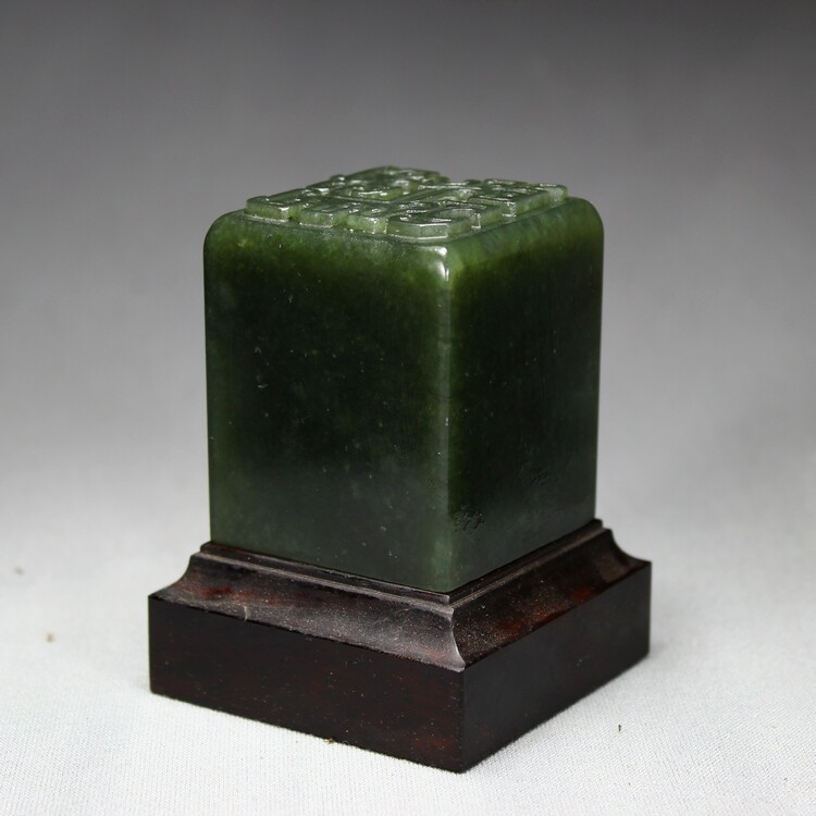 定制批发摆件5*7cm/丹东墨绿冻石印章篆刻石寿山青田闲章厂家直销