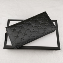 Wallet Male length Genuine Leather Bull Leather Mens Hand Grab Bag Zipper Embossing High-end Cow Leather Hand Grip Bag bag