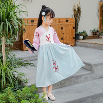 Girls Hanfu Spring Chinese Style 2022 New Skirt Super Fairy Spring and Autumn Childrens Ancient Style Dress Children Tang Dress