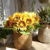Simulation Bouquet Sunflower Sun Flowers Indoor Home Living Room Dining Room Table Dry Flower Decoration Fake Flower Flower Arrangement Pendulum