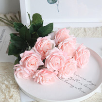 Hand feel moisturizing rose flower simulation flower fake flower living-room furnishing room decoration flowers dried flower bouquet flower art pendulum piece