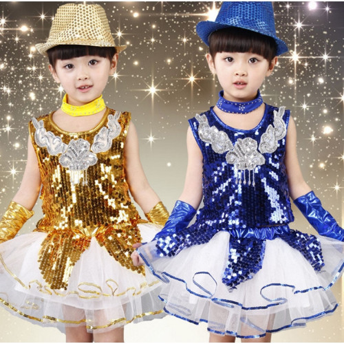 Hip Hop Dance Costumes for girls Jazz Dance Dress June 1 children jazz dance performance dress boys and girls bright piece children dance performance clothing children hip hop Hip Hop Dance Costume