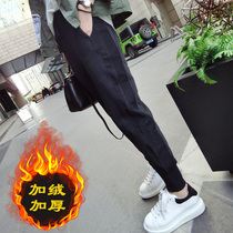 Pregnant women pants spring and autumn fashion casual sports autumn and winter black plus velvet padded belly pants autumn