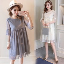 Maternity clothes summer out 2020 summer fashion hot mom foreign style net red pregnant women summer dress dress summer