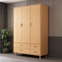 Solid Wood three-door wardrobe modern minimalist locker wardrobe eco-friendly beech wood all solid wood door wardrobe bedroom furniture