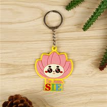 Rubber silicone creative cute three-dimensional cartoon characters fashion plastic key chain buckle small anime series