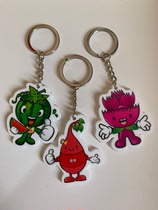 Keychain new custom photo logo advertising chain double-sided creative iy animation cartoon small pendant custom