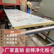 Color Steel Rock Wool Purifying Board Fire Protection Partition Wall Spray Baking Varnish Room High Temperature Oven Heated Board Rock Wool Clean Board