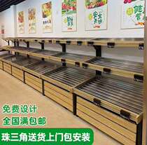 Raw Fresh Supermarket Fruits And Vegetables Shelves Money Great Moms Stainless Steel Vegetable Racks Steel Wood Combined Shelf Pork Racks Cashier Stock