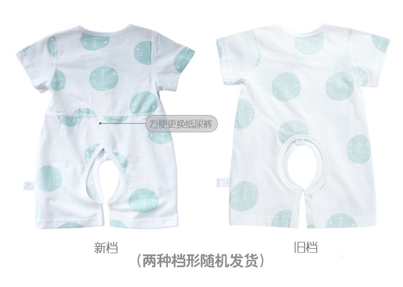 婴儿连体衣服纯棉夏装初生宝宝哈衣新生幼儿开档薄款短袖夏季睡衣商品详情图