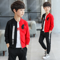 5 childrens clothing boys spring suits 2018 new 10 middle-aged children three-piece spring and autumn boys 12 tide 15 years old