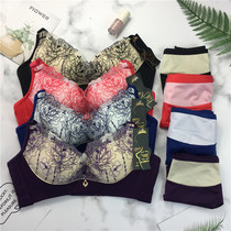 To the big official new Rose no trace no steel ring gathers underwear sexy collection adjustment bra set