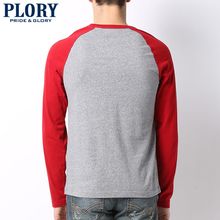 PLORY韩国衣恋正品男秋冬新品休闲拼色纯棉长袖T恤PORA5F7004