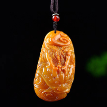 Fujian Shoushan Stone Fields Yellow Stone Dragon Drama Pearl Pendant Handicraft Necklace Pendant Disc Play With Car Hang And Gift Collection Certificate